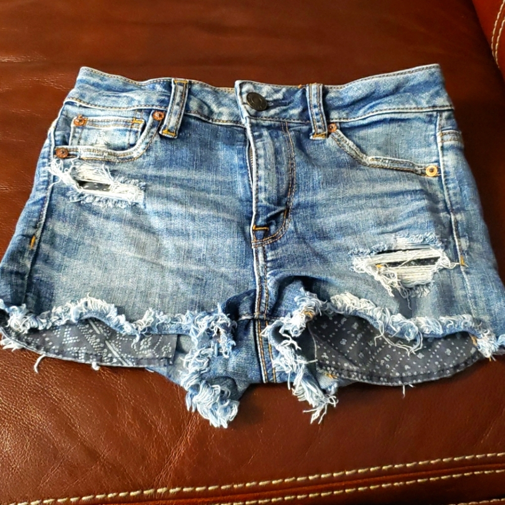 AE distressed shorts